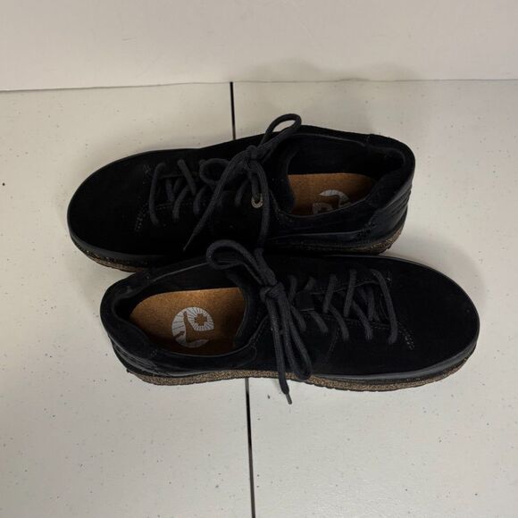 Birkenstock Honnef Low Black Leather Suede Cork Shoes Sneakers - Picture 10 of 10